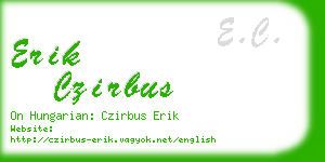 erik czirbus business card